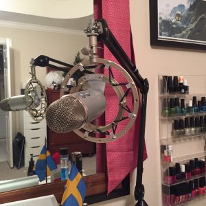 Blue Yeti mic on arm and vibration isolation mount